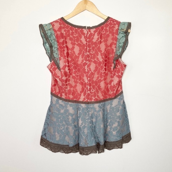 New Sundance eyelet lace crochet peplum ruffle top sz small - Picture 4 of 7